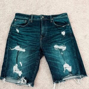 American Eagle Denim Shorts Mens 34 Blue Excellent Distressed Next Level Airflex